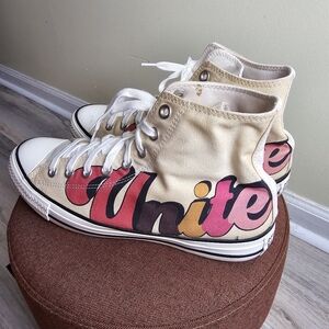 Converse Womens 'Girls Unite' Logo High Top Canvas Sneakers Size 11